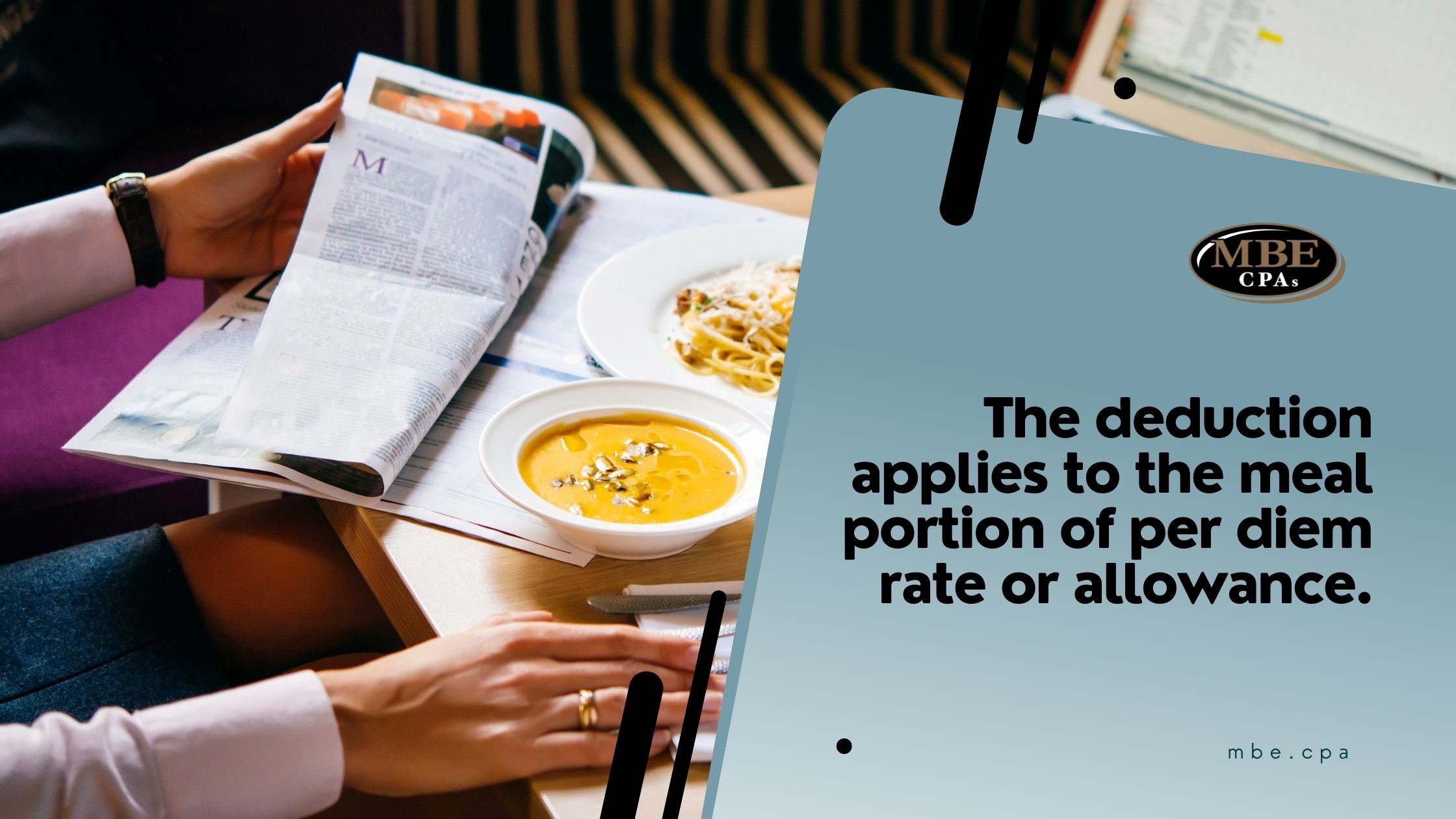 Woman Reading Magazine While Eating in Restaurant