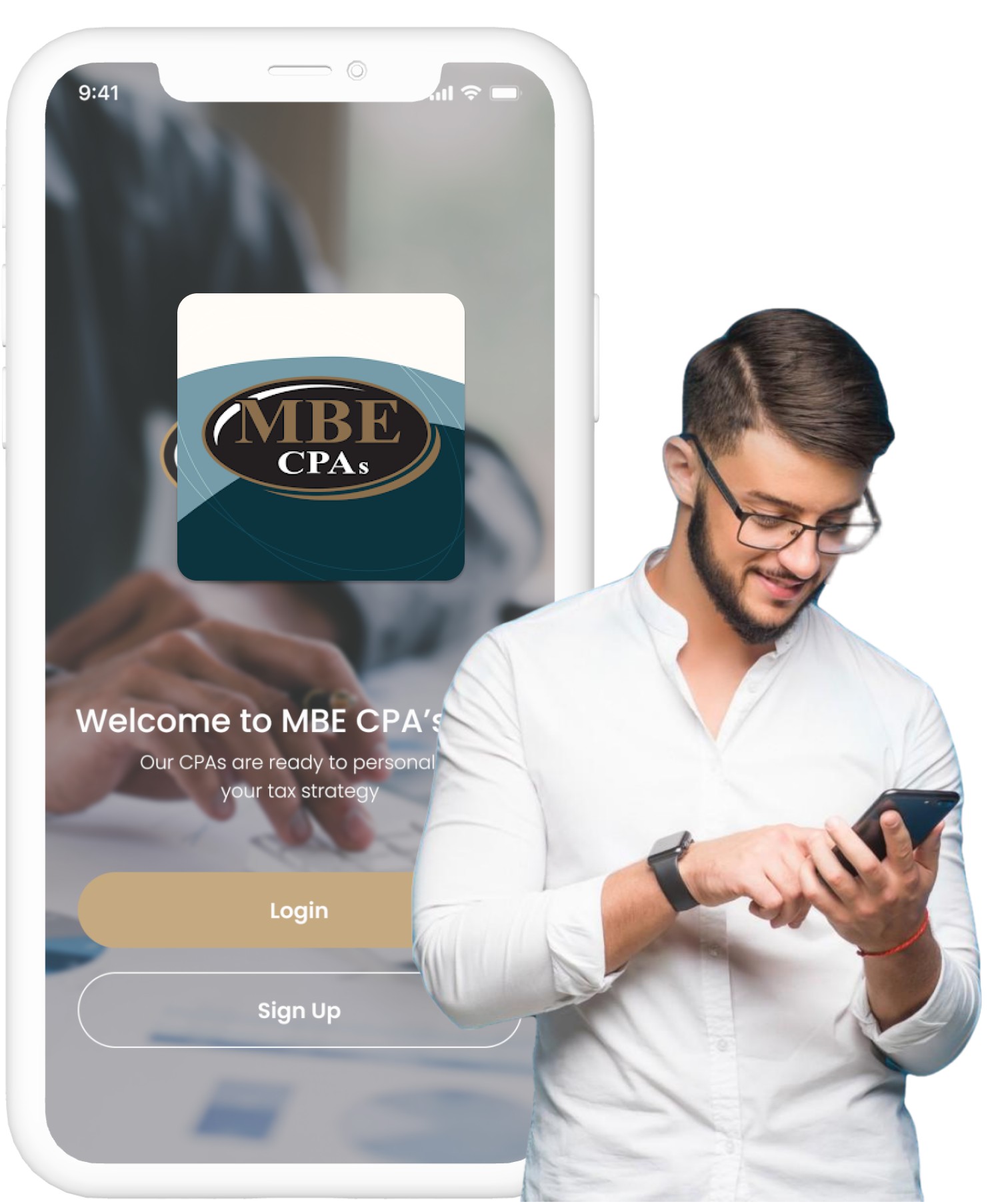 Young Man Using MBE CPA App