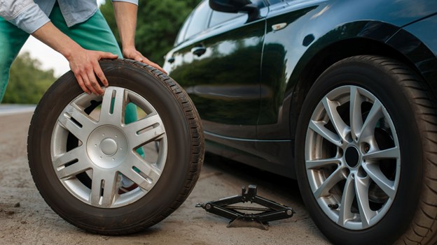 Man Chaning Car Tires