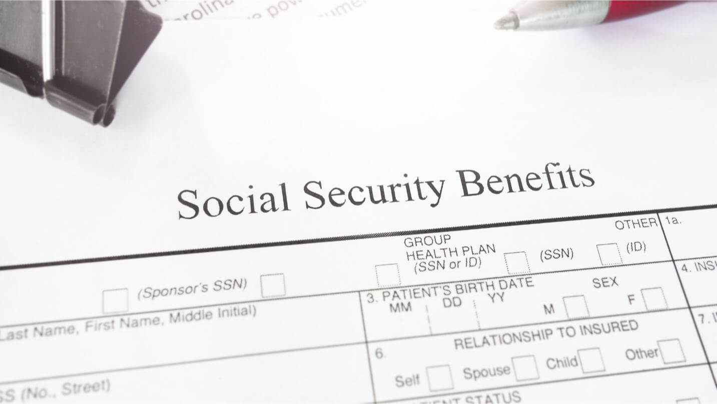 Close-up social security benefits form