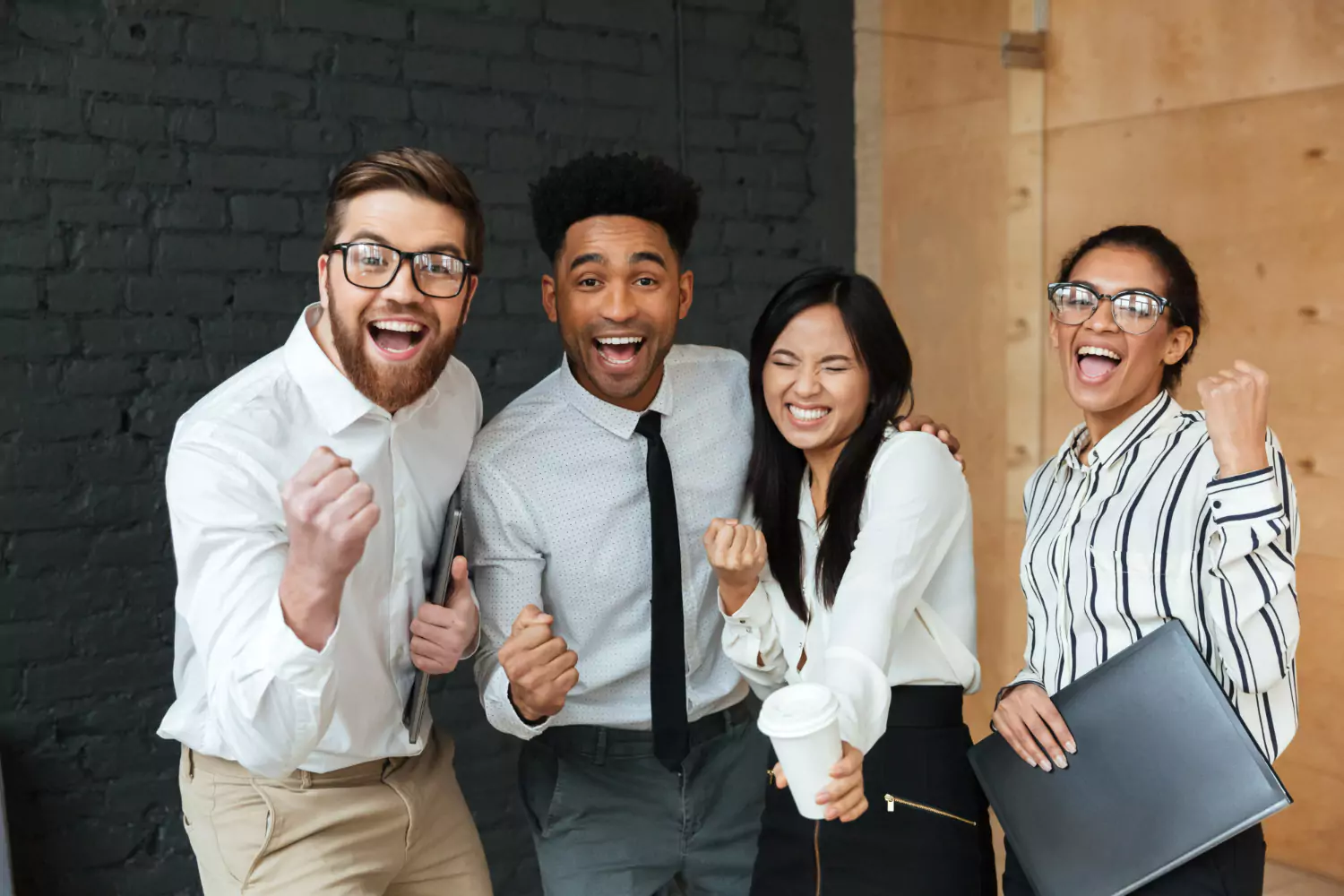 Group of People Laughing Together