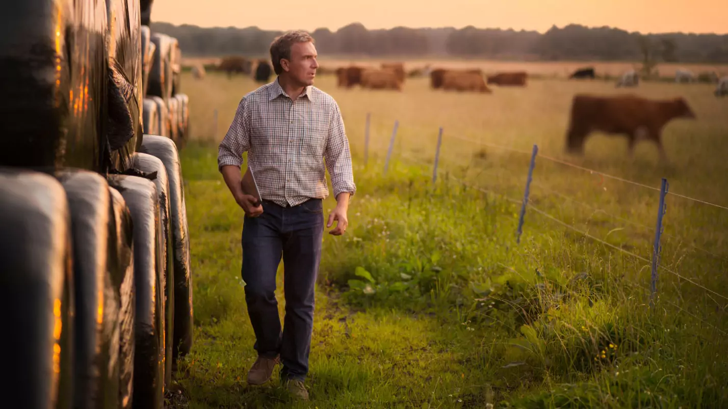 Farmer Walking His Field - Financial Freedom