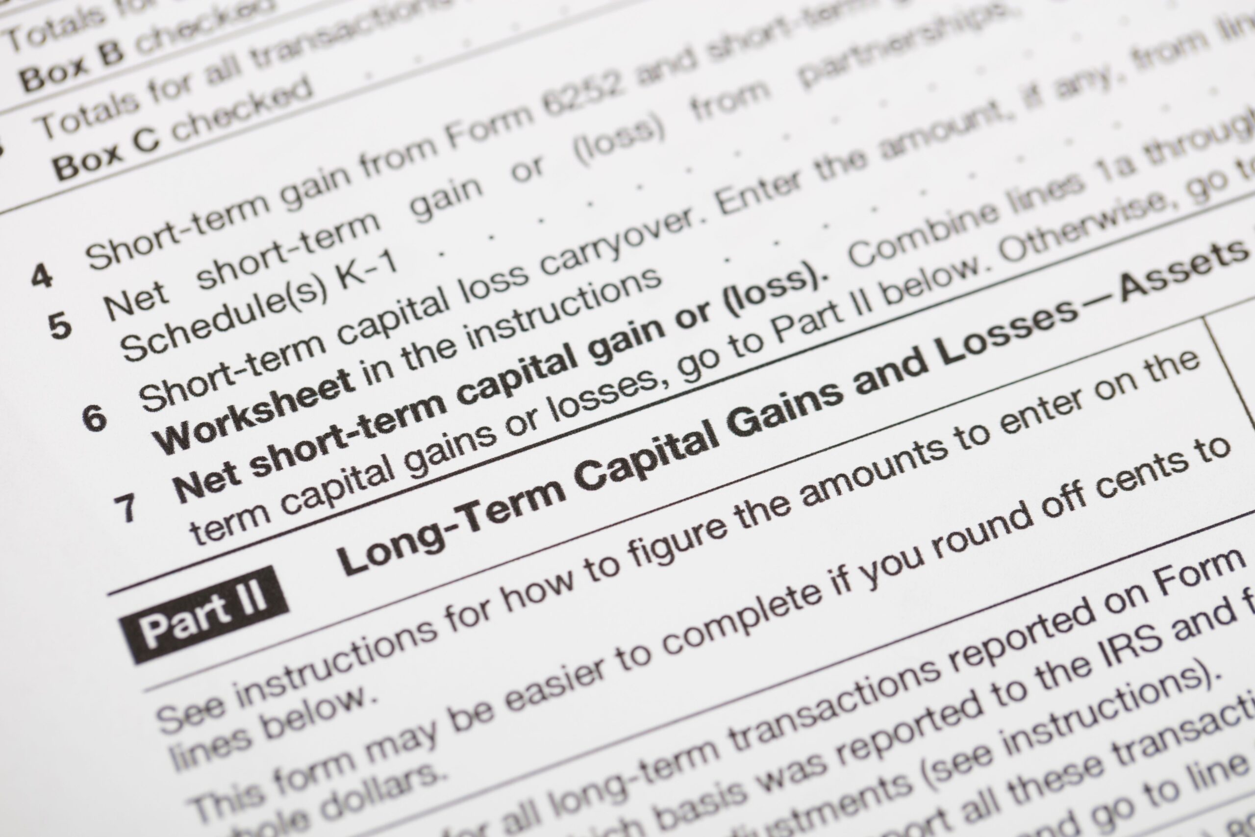 Long-Term Capital gains and losses