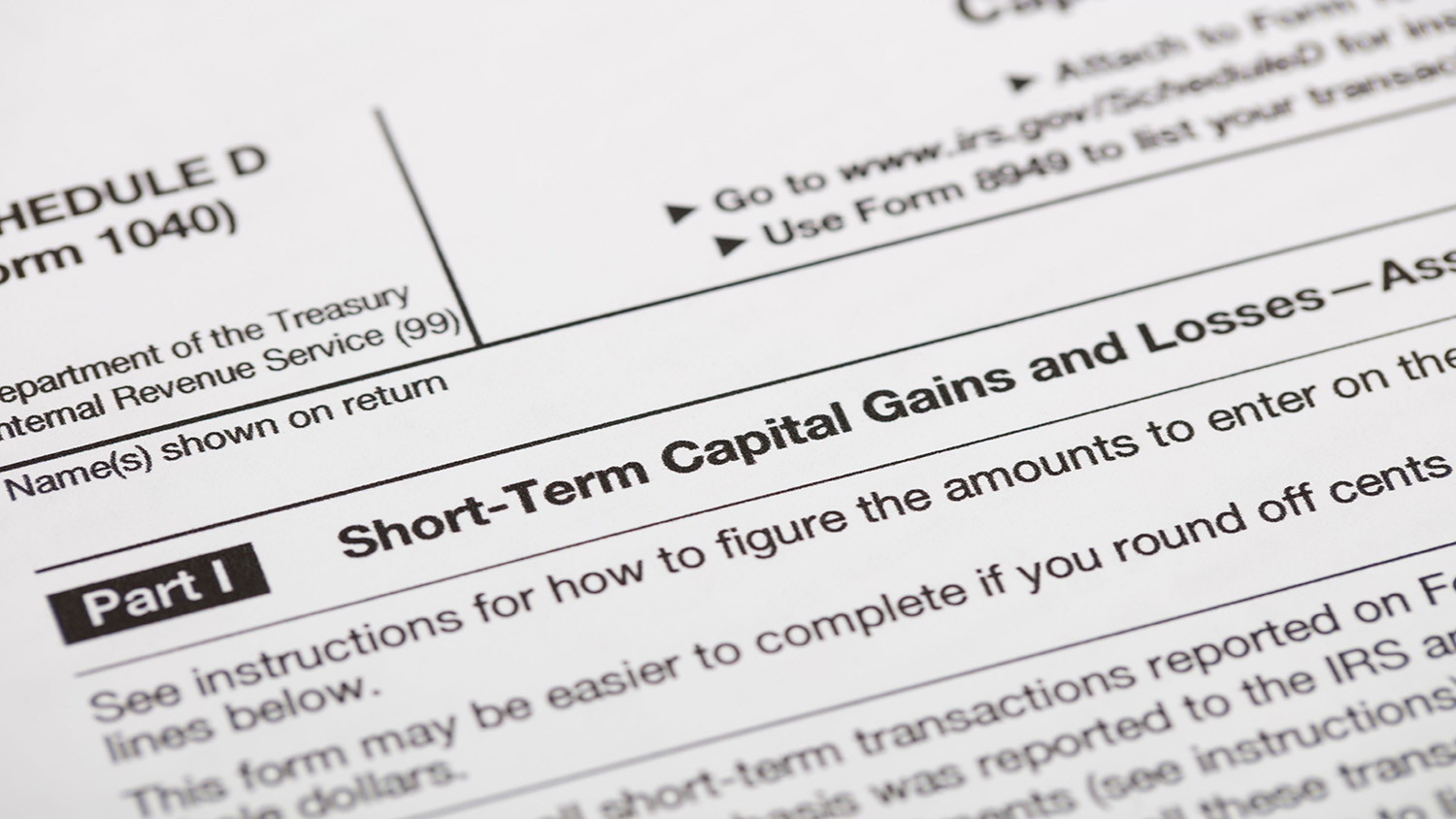 Short-term capital gains and losses