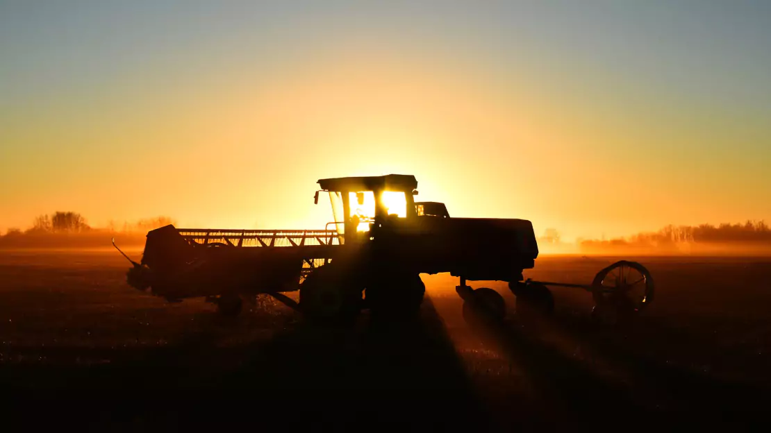 Tractor in Sunset