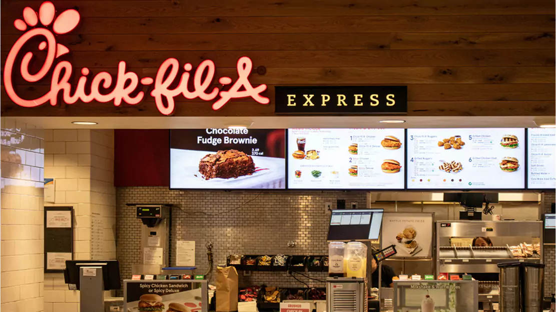 Chick-fil-A Express signage in front of the store