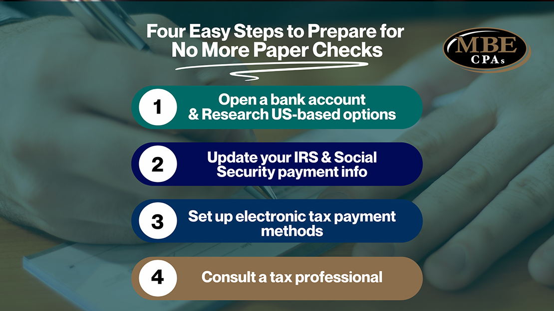 Four Easy Steps to Prepare for No more Paper Checks