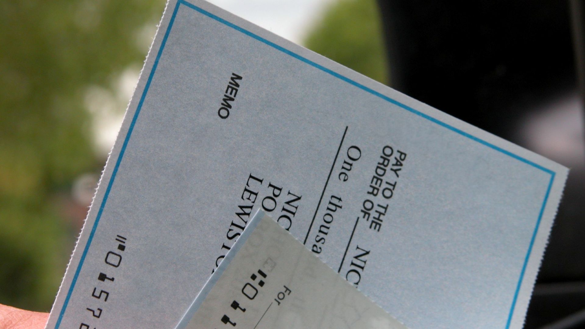 Paper Checks Close-up