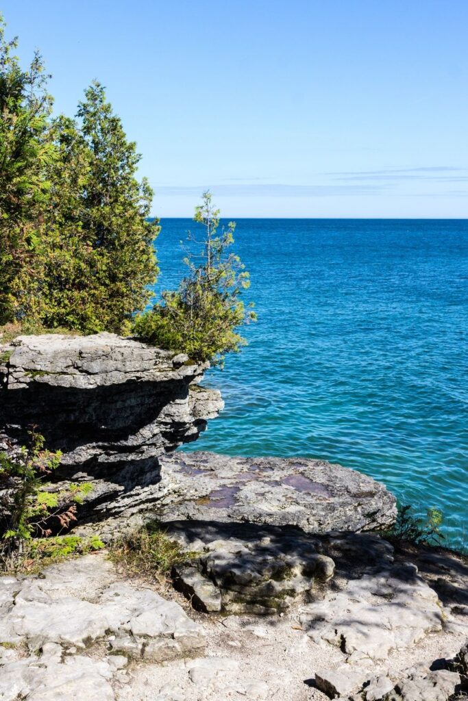 A cliff overlooking water