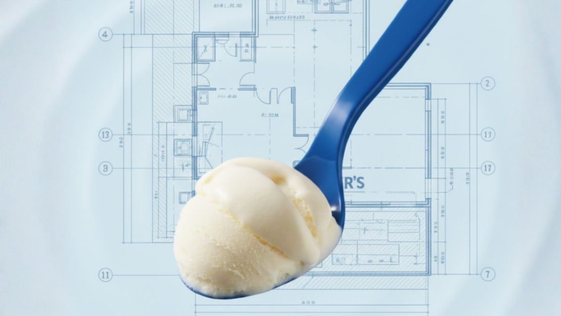 Ice Cream in Blue Spoon