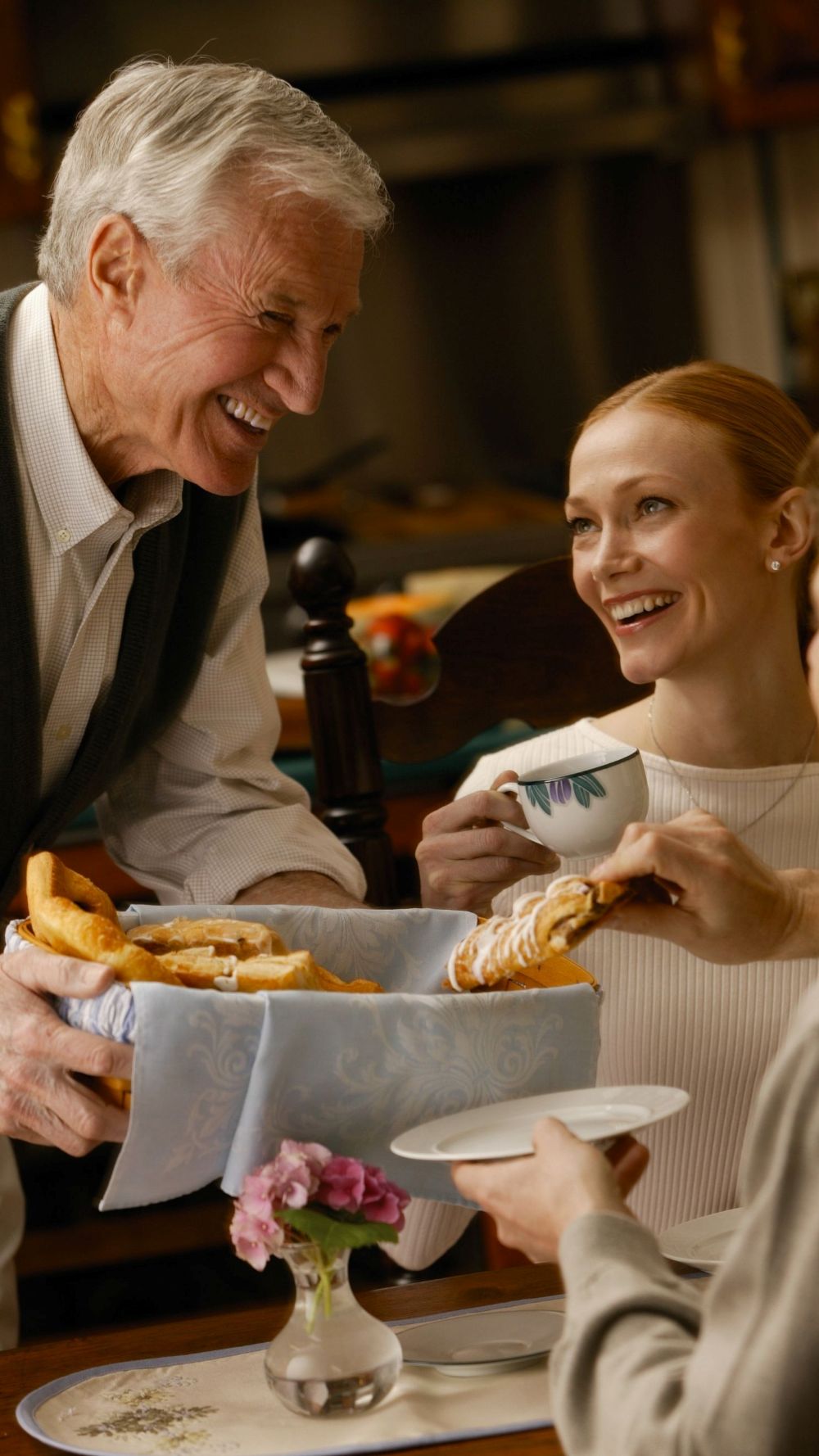 Waiter and Customer Smiling