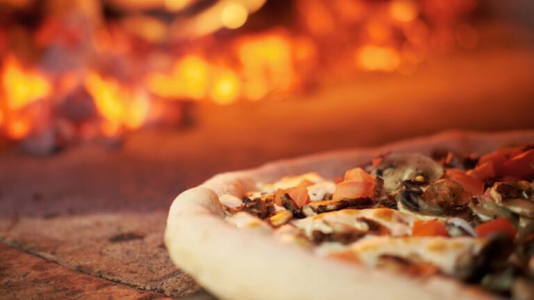Cooking Pizza in a Brick oven