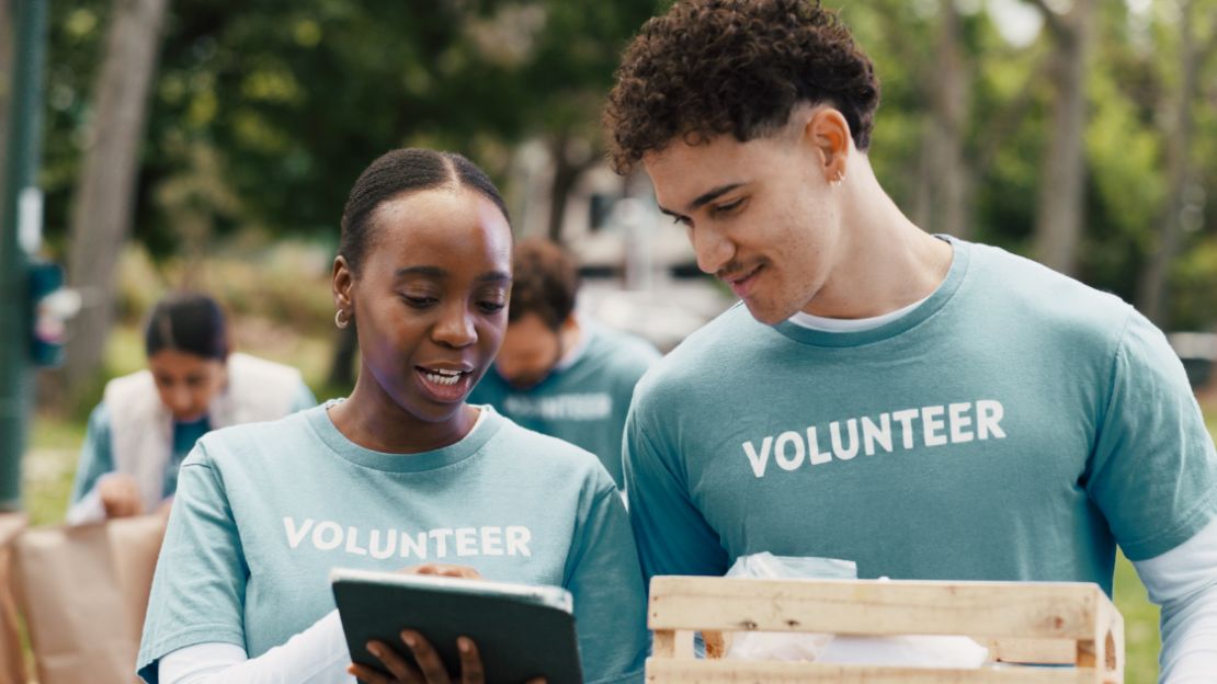 Two Non-profit Volunteer Talking