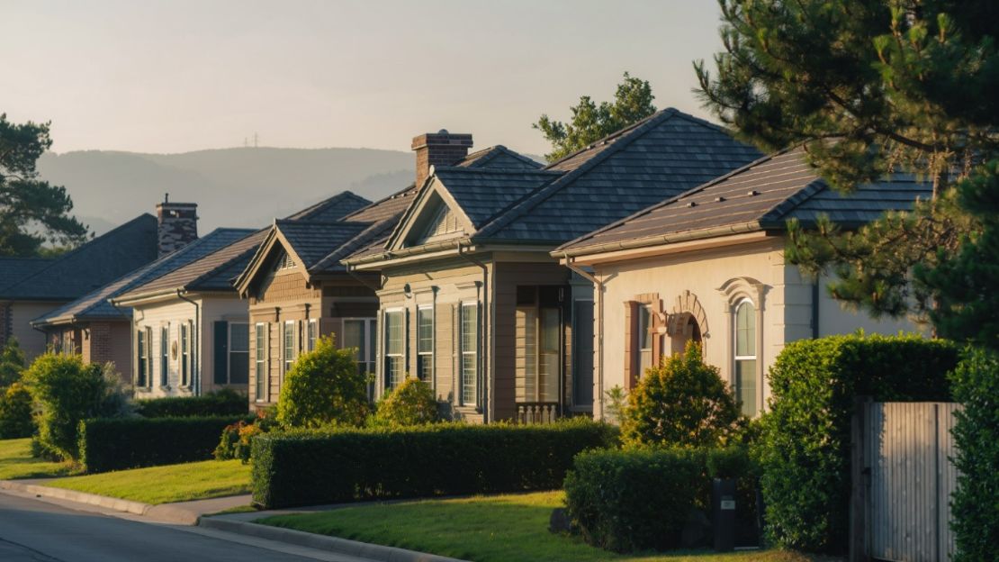 Well-maintained homes in a residential community