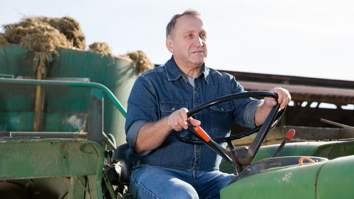 Man Driving a Tactor