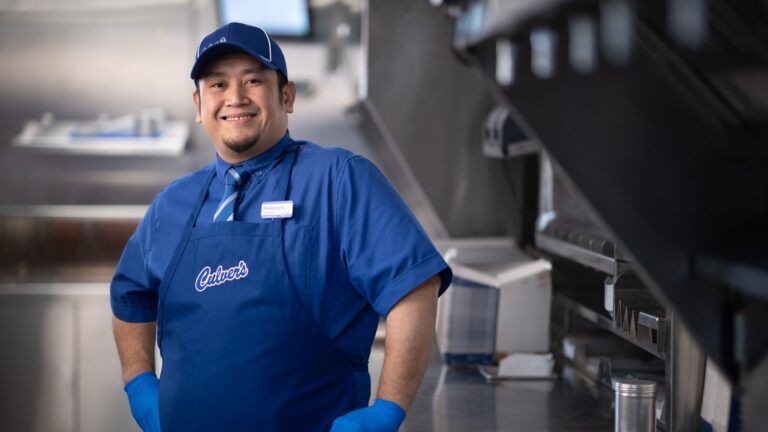 Man Wearing Culver's Apron